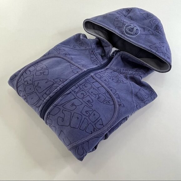 RARE Lululemon Purple Blue Peace Move Graffiti Zipup Limited Ed. Scuba Hoodie - Picture 13 of 16